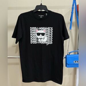 Karl Lagerfeld Black Tee with Graphic Design